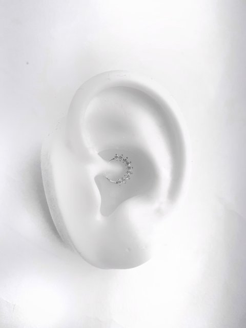 Piercing Helix Daith Boca Septo Labret Prata 925 Cravejado