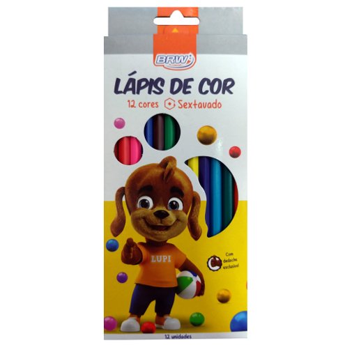 Kit Lapis De Cor 12 Cores 4 Peças Azul - leonora