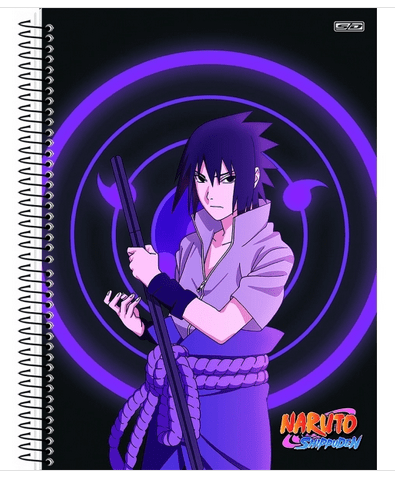 Kit 2un Caderno Naruto Uzumaki Espiral 1m 80fls Capa Dura