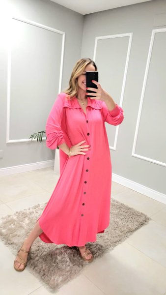 Vestido Chemise em Malha Mullet Maria Henriqueta Tric Use Tric