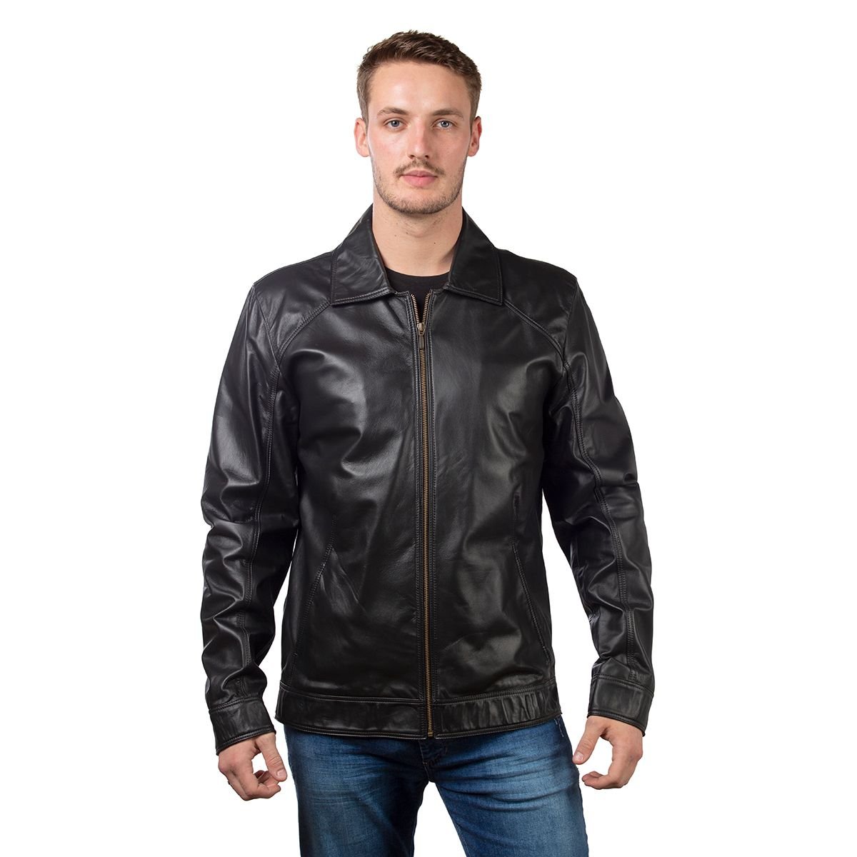 jaqueta couro de cabra masculina