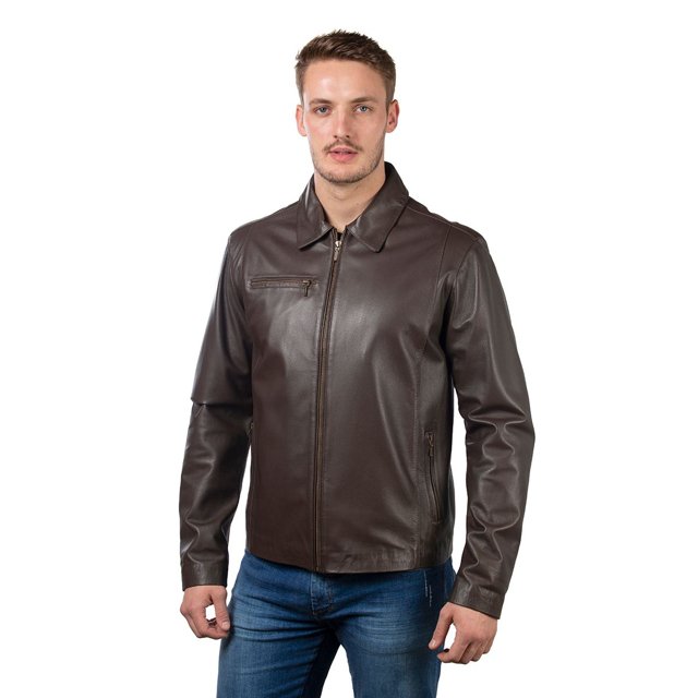 jaqueta couro slim masculina