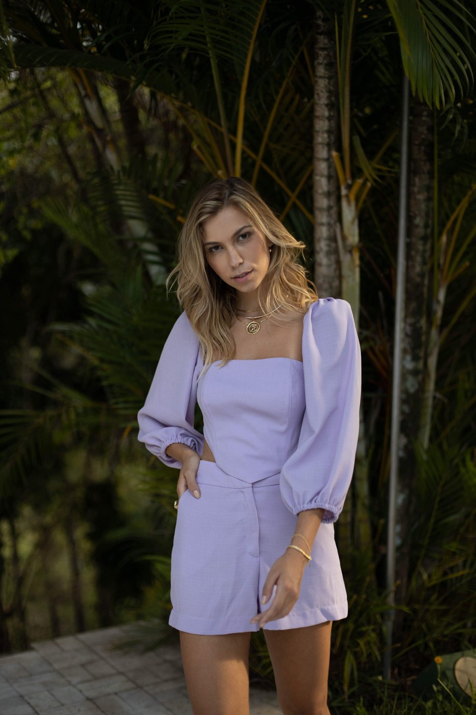 Cropped Éos - Lilás | Lara Swim