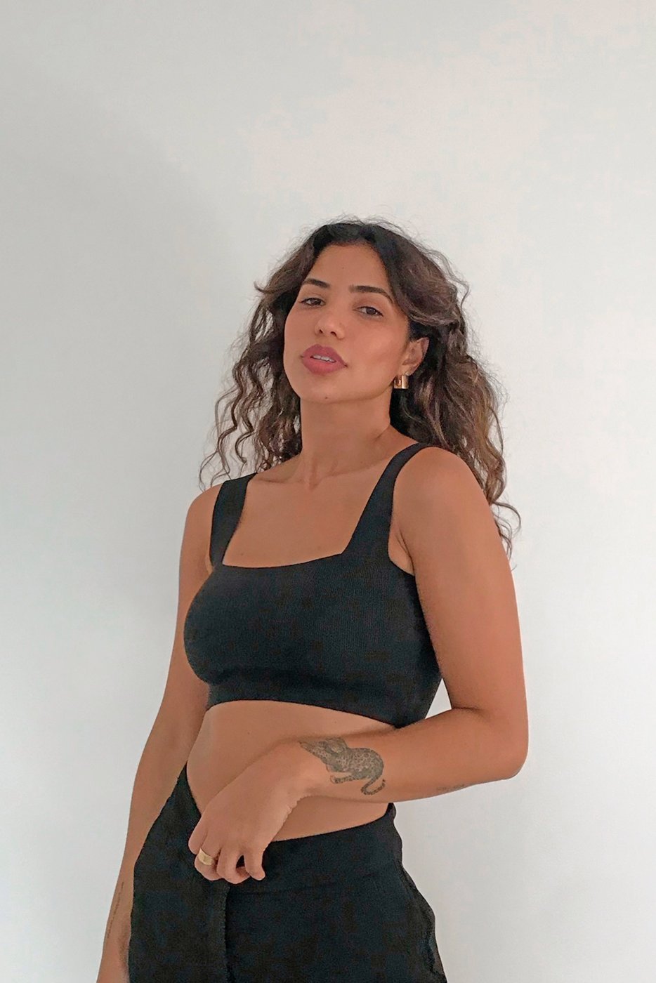 Top Reto Tricot - Preto | Lara Swim