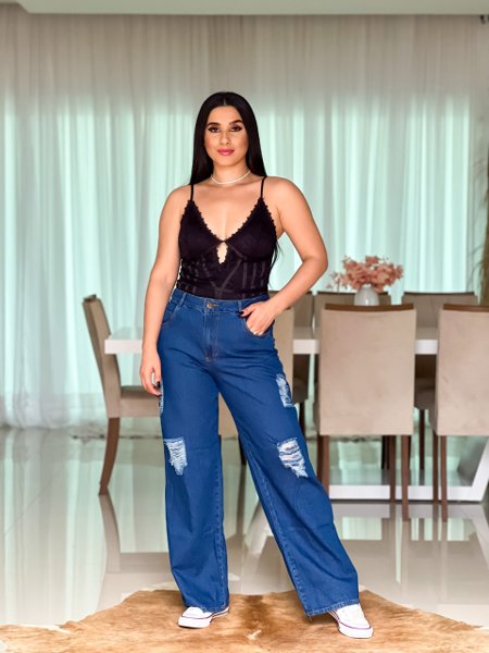 Body de Alça Renda Corselet Preto Morgan Iara Fashion