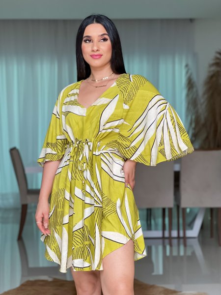 Vestido Estampado Vestido Festa Manga Morcego Vestido Longo