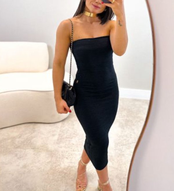 Vestido Tomara Que Caia Preto Louise Iara Fashion