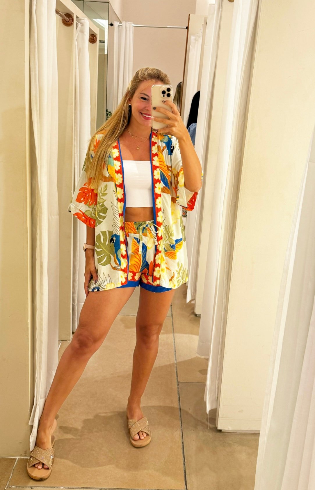Conjunto Kimono e Short Tropical | Loja Xodó