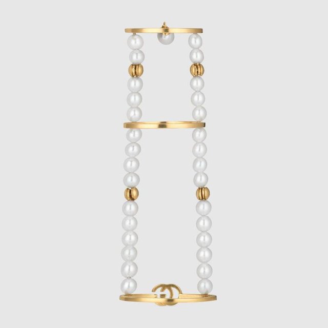 GG Running chain ring with pearls