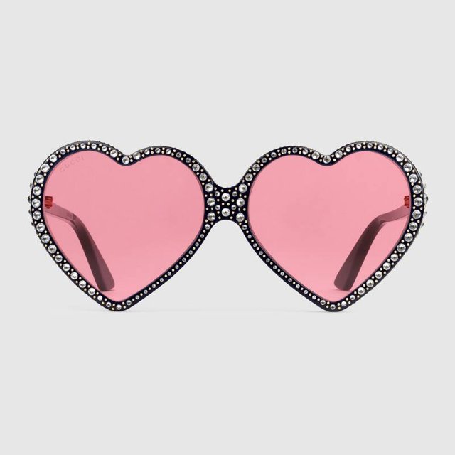 Gucci Elton John heart sunglasses