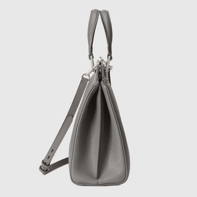 ladies zumi grainy leather medium top handle bolsa in black