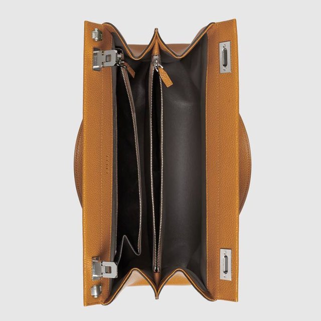 gucci zumi grainy leather medium top handle bolsa