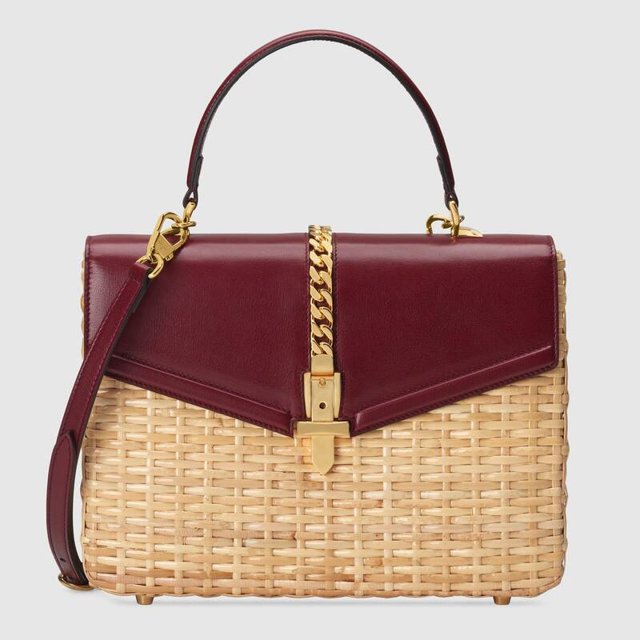Sylvie wicker small top handle bag