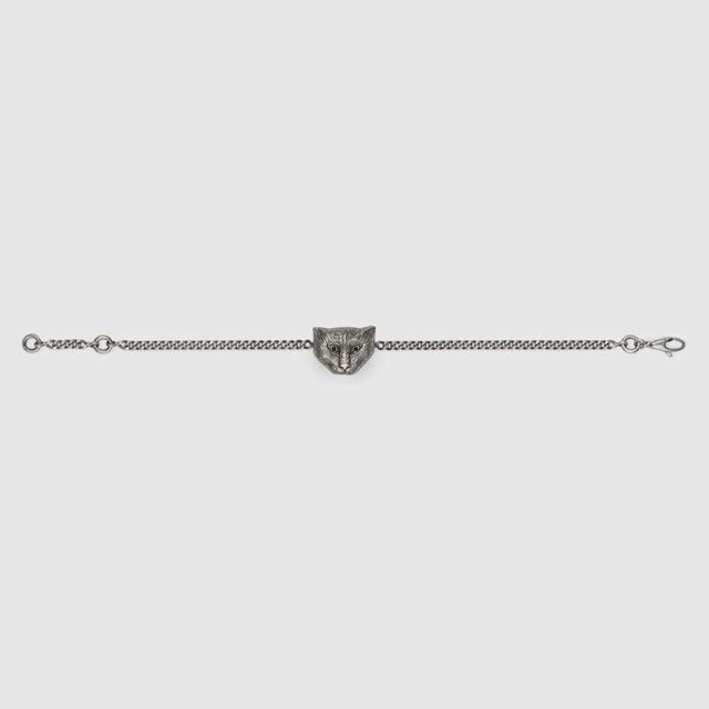 Gucci Garden silver bracelet with cat