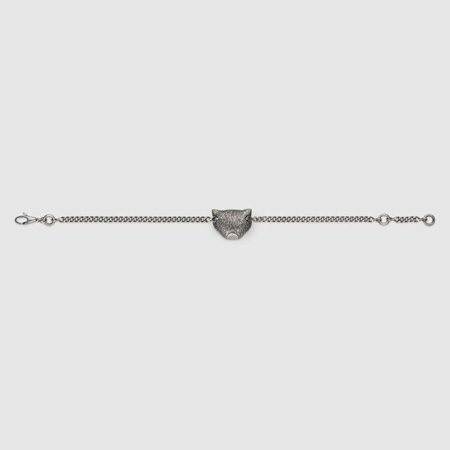 Gucci Garden silver bracelet with cat
