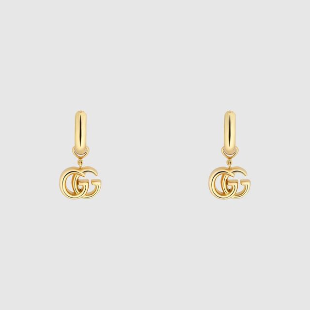 GG Running yellow gold earrings
