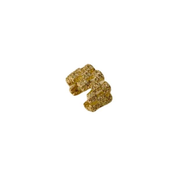 Piercing Fake Block Cravejado - Banho Ouro18k ou Ródio Branco ...