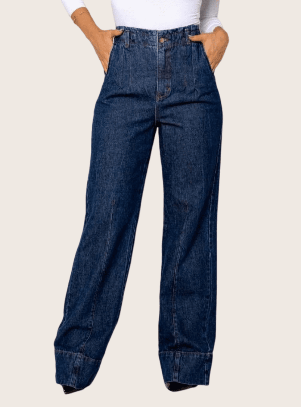 Calça Jeans Feminina Wide Leg Azul