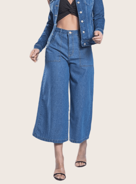 Calça pantacourt jeans sales justa