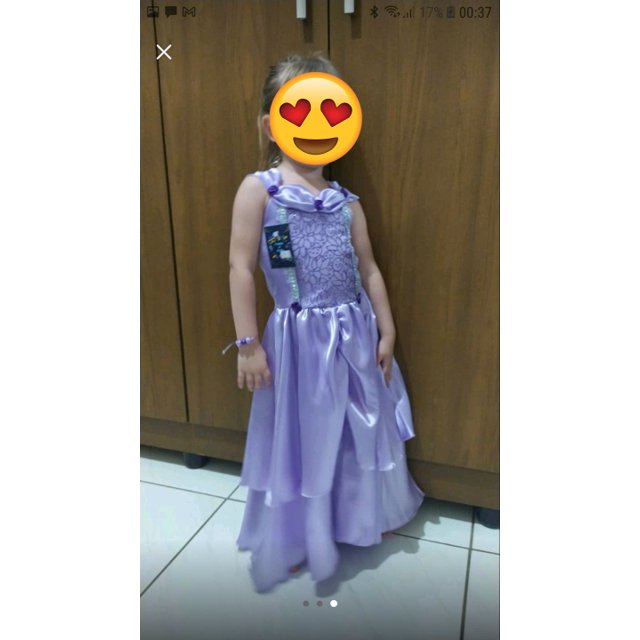 Fantasia vestido infantil princesa Sofia lilás