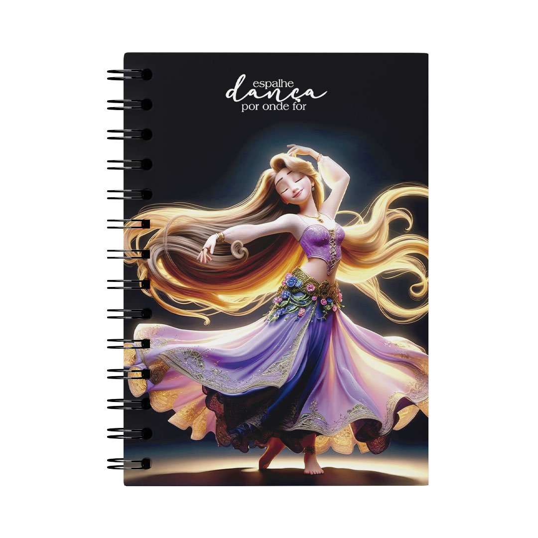 Caderno A5 Rapunzel - Coleção Princesas da DV