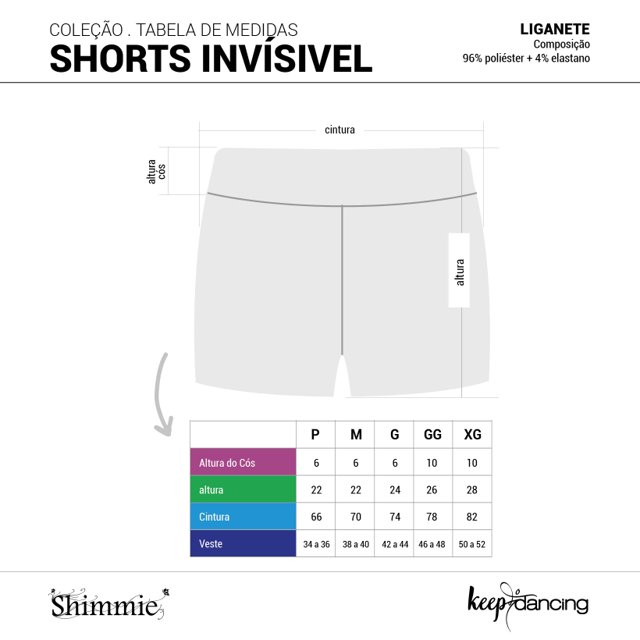 Shorts Invisível com Strass