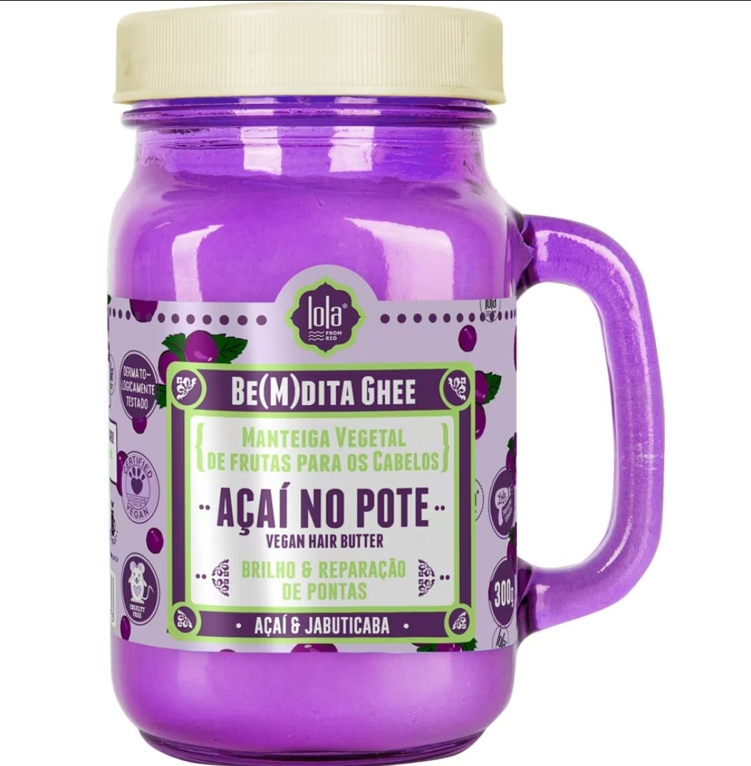 MÁSCARA BEM DITA GHEE AÇAÍ NO POTE 300G - LOLA | Belíssima Cosméticos