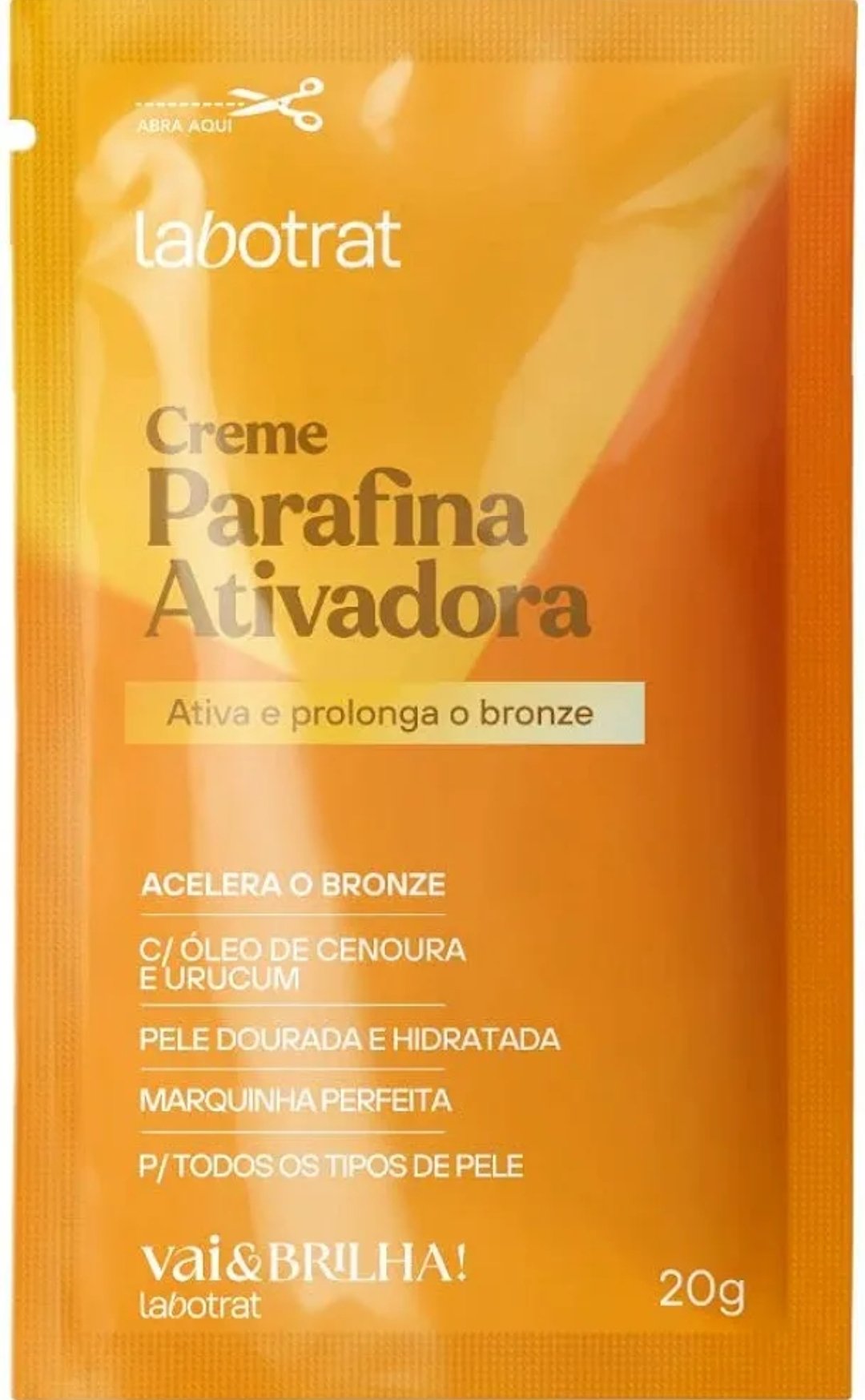 CREME PARAFINA BRONZEADORA SACHÊ 20G- LABOTRAT | Belíssima Cosméticos