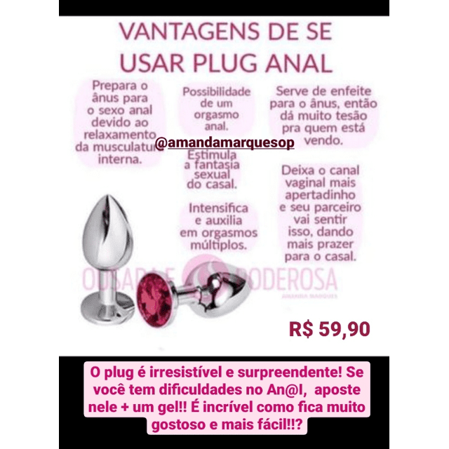 Plug Anal Metal Strass Tam P | AMANDA MARQUES COSTA Plug Anal Metal Strass Tam P | AMANDA MARQUES COSTA