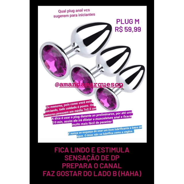 Plug Anal Metal Strass Tam G | AMANDA MARQUES COSTA Plug Anal Metal Strass Tam G | AMANDA MARQUES COSTA
