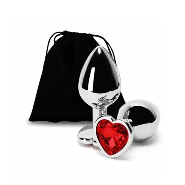 Plug Anal Metal Strass Corao Tam M | AMANDA MARQUES COSTA