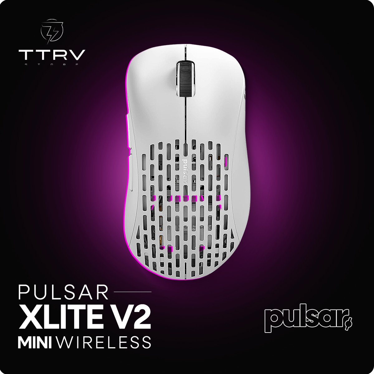 PROMOÇÃO] MOUSE PULSAR XLITE V2 MINI WIRELESS BRANCO (c/ Tiger Ice
