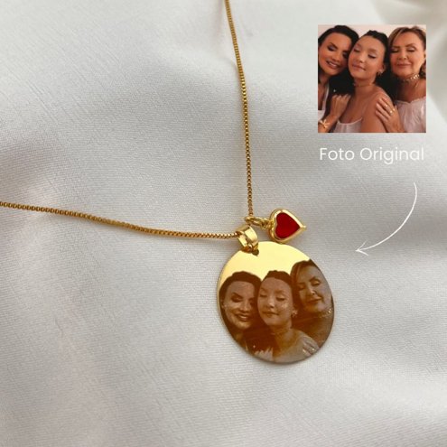 Colar Veneziana Medalha G Dourado