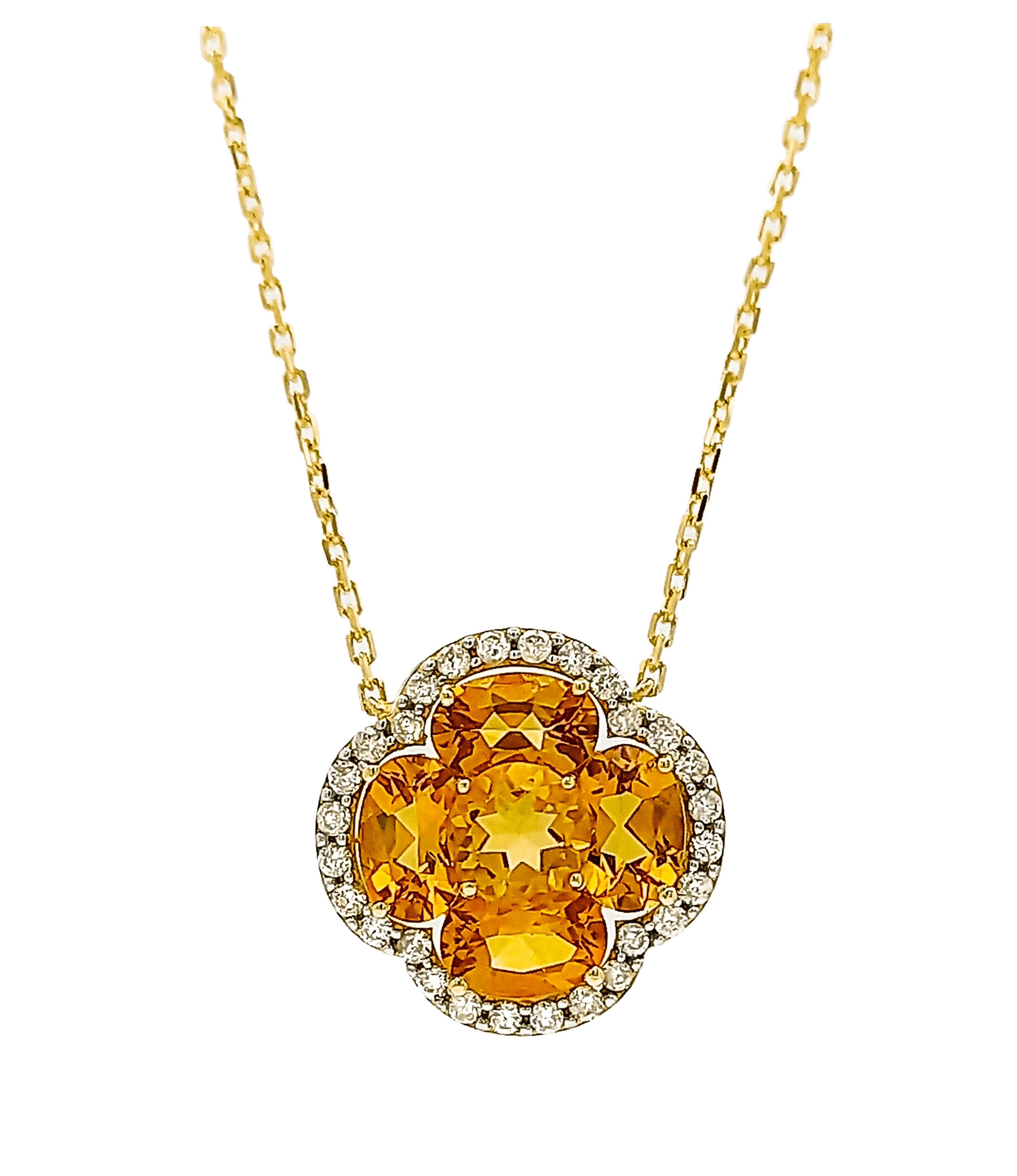 Colar em Ouro Amarelo 18k Citrinos e Diamantes 28pts GA3514BCI