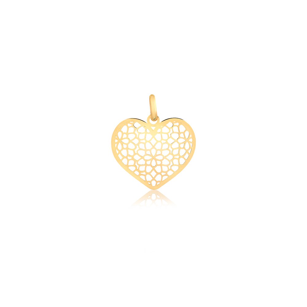 Pingente Coração em Ouro Amarelo 18k  PI2112