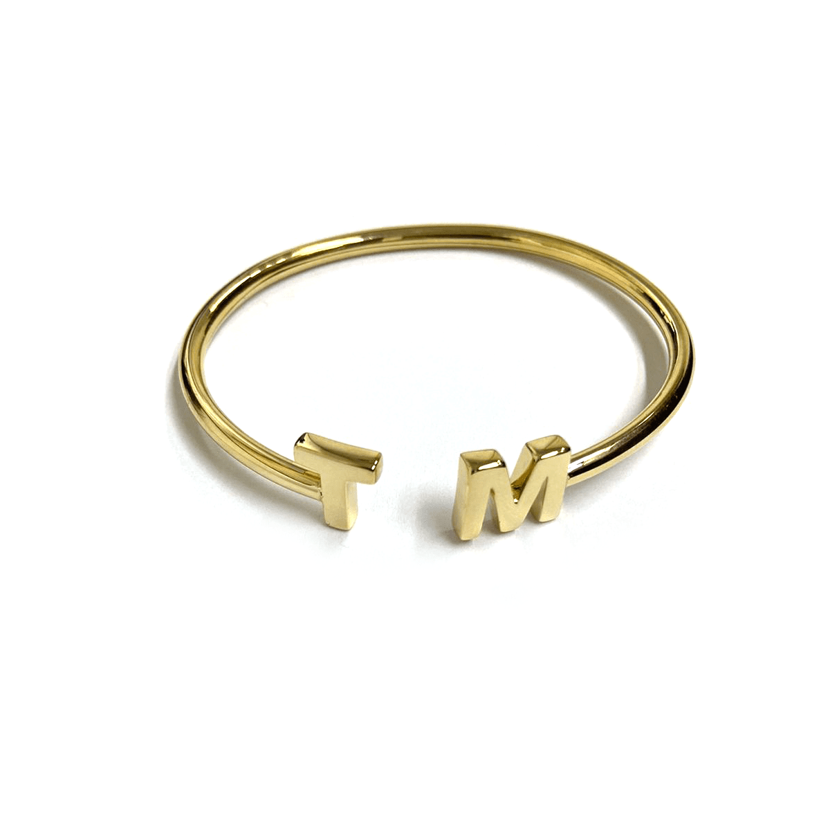 Bracelete Letras TM em Ouro Amarelo 18k