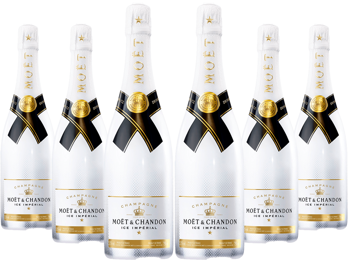 Caixa de Champagne Moët & Chandon Ice Impérial com 6 garrafas