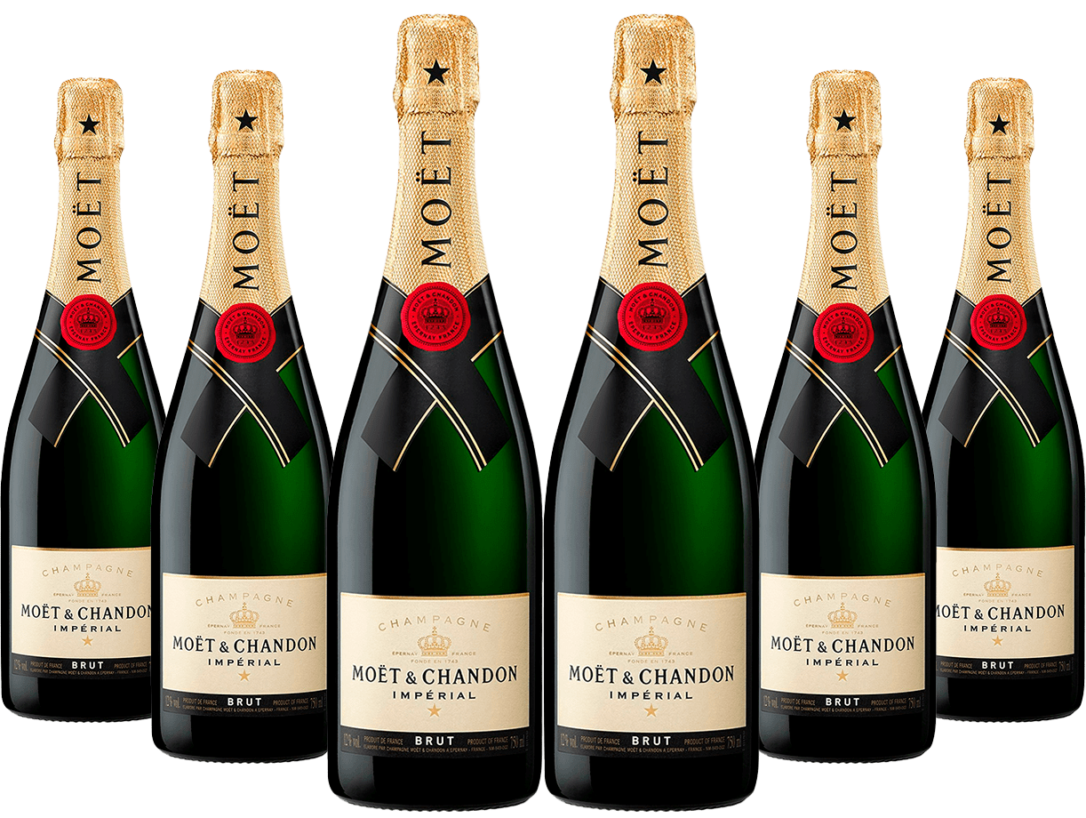 Caixa de Champagne Moët & Chandon Impérial Brut com 6 garrafas