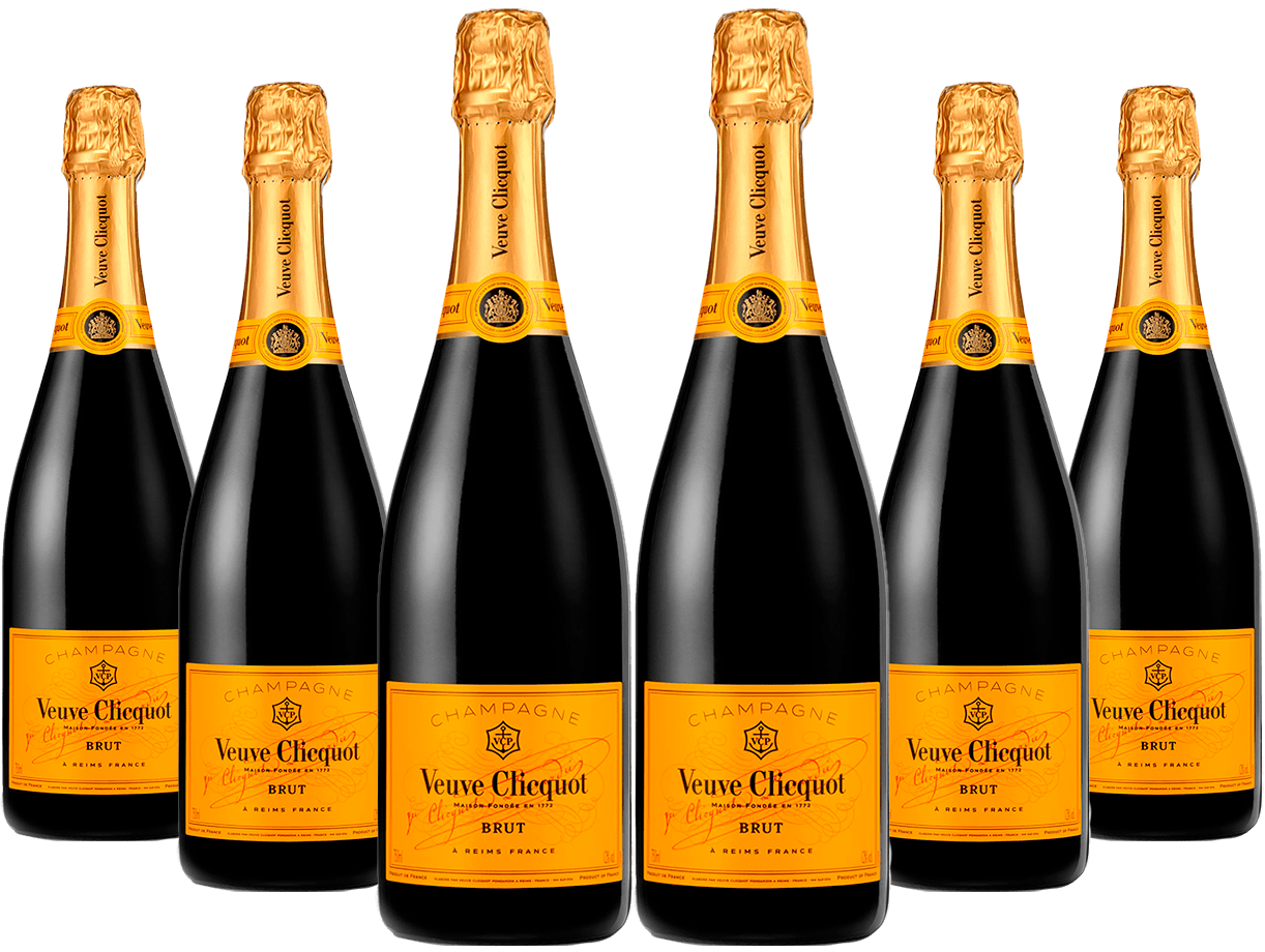 Caixa de Champagne Veuve Clicquot Ponsardin Brut com 6 garrafas Caixa de Champagne Veuve Clicquot Ponsardin Brut com 6 garrafas