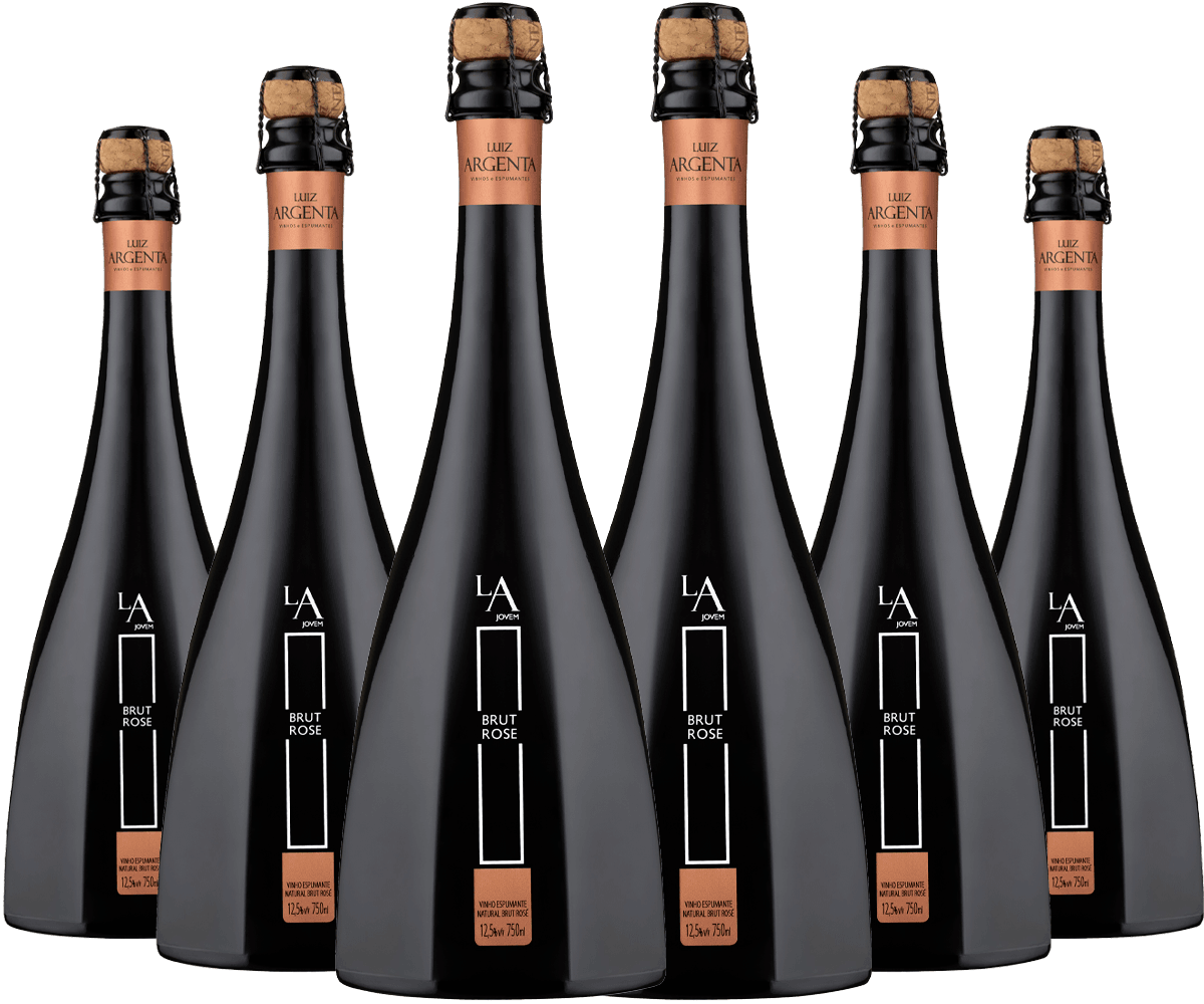 Caixa de Espumante Luiz Argenta Jovem Brut Rosé com 6 garrafas