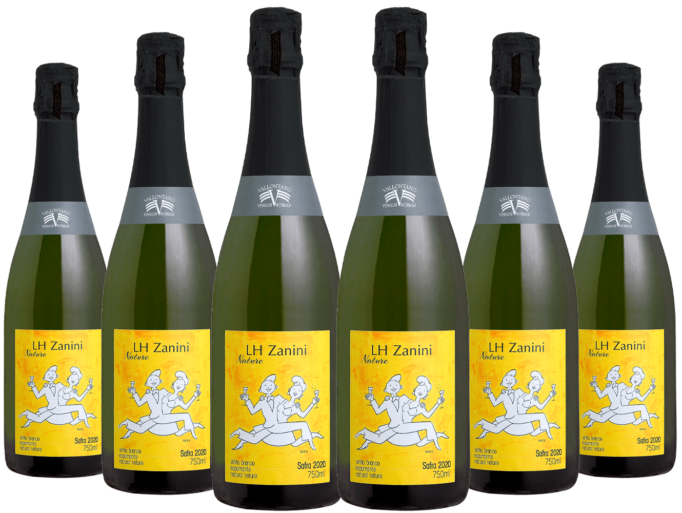 Caixa de Espumante Vallontano LH Zanini Nature com 6 garrafas