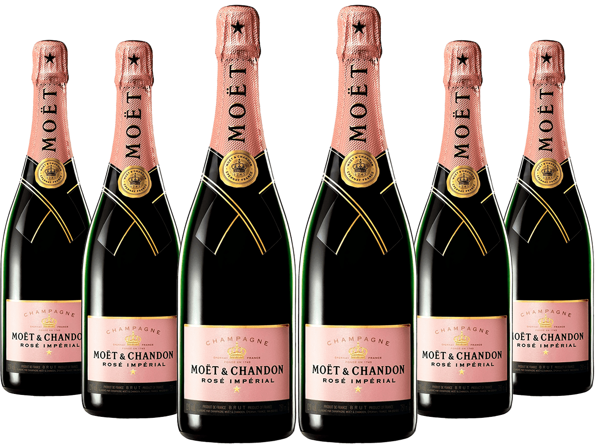 Caixa de Champagne Moët & Chandon Impérial Brut Rosé com 6