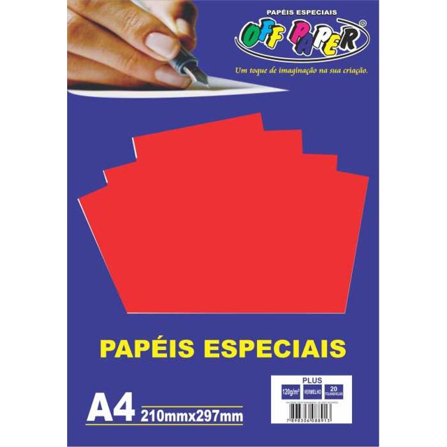 Papel Color Plus Vermelho 120g Off Paper 20 Folhas A4 Loja Criandoart 1496