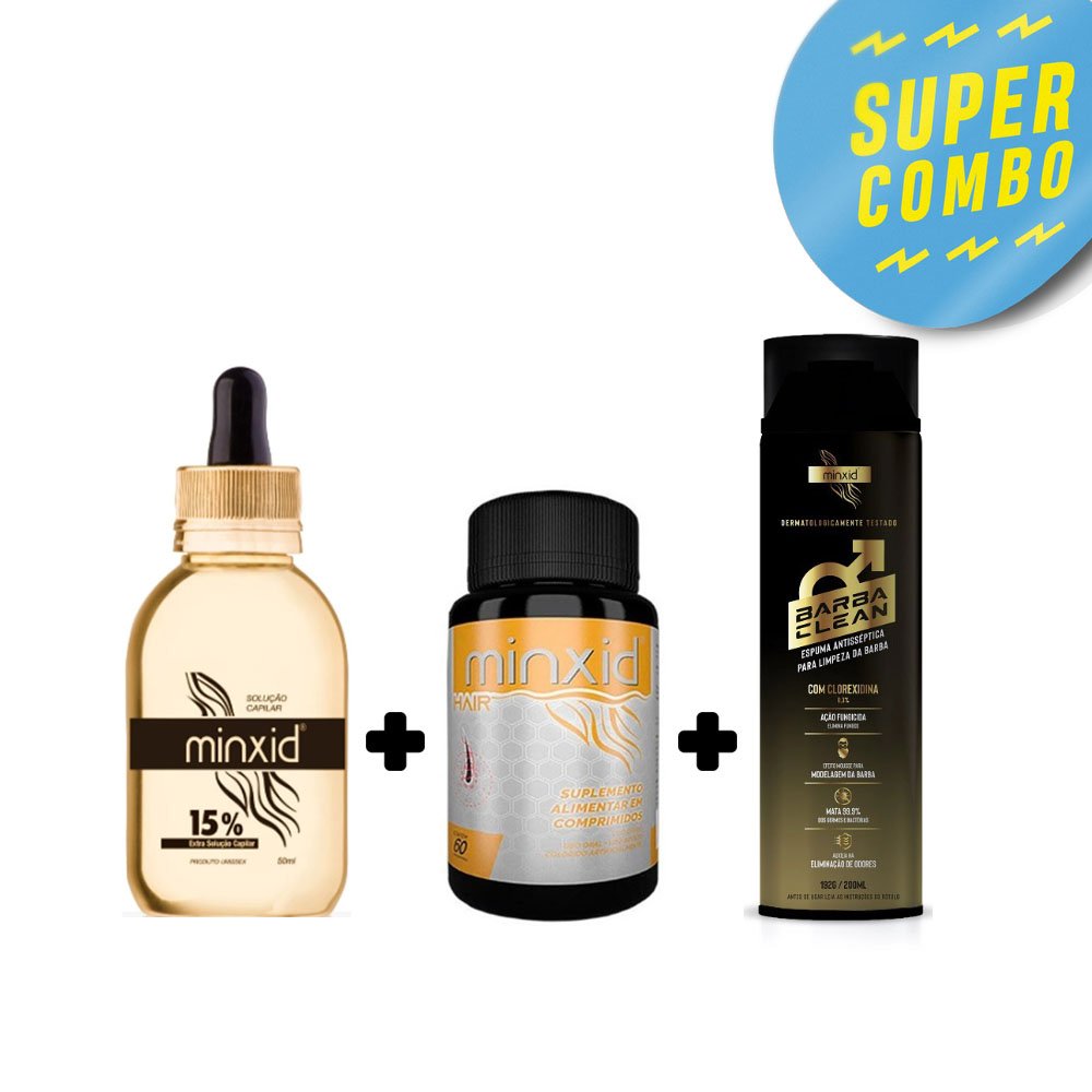 COMBO Minoxidil 15% (50 dias) + Hair C\u00e1ps 60 C\u00e1psulas ...