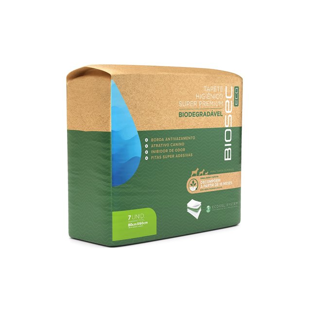 Tapete Higiênico Biodegradável 60x55 (7 Unidades) | Biosec Eco ...