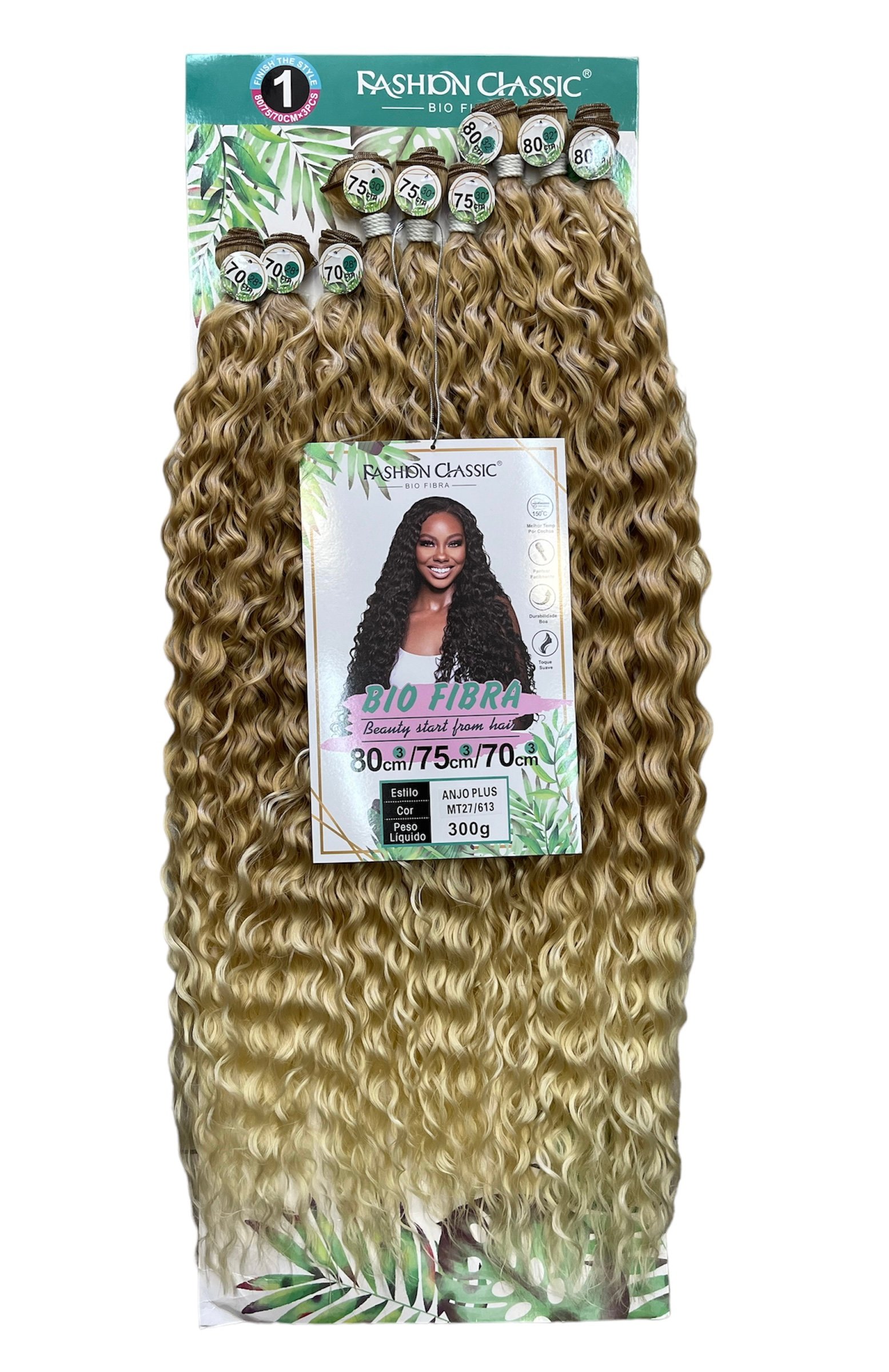 Cabelo Orgânico Cacheado Crochet Brainds Agata (1B) - 300G - 60cm