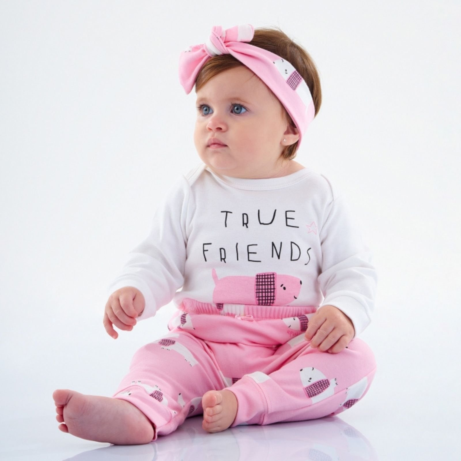 CONJUNTO XADREZ ROSA E BRANCO – G&G Babies