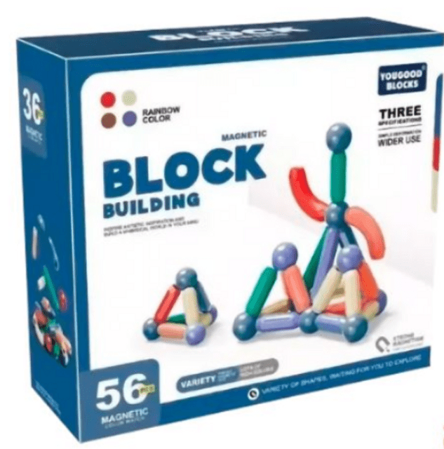Tubos Magnéticos - Block Building  Criativa Mente Brinquedos Inteligentes