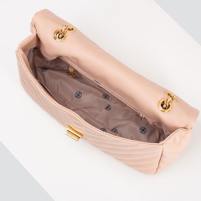 Bolsa Matelassê em Couro Rosa Donna Guerriera