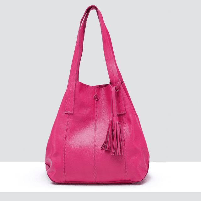 Shopping Bag em Couro Pink - Valentina